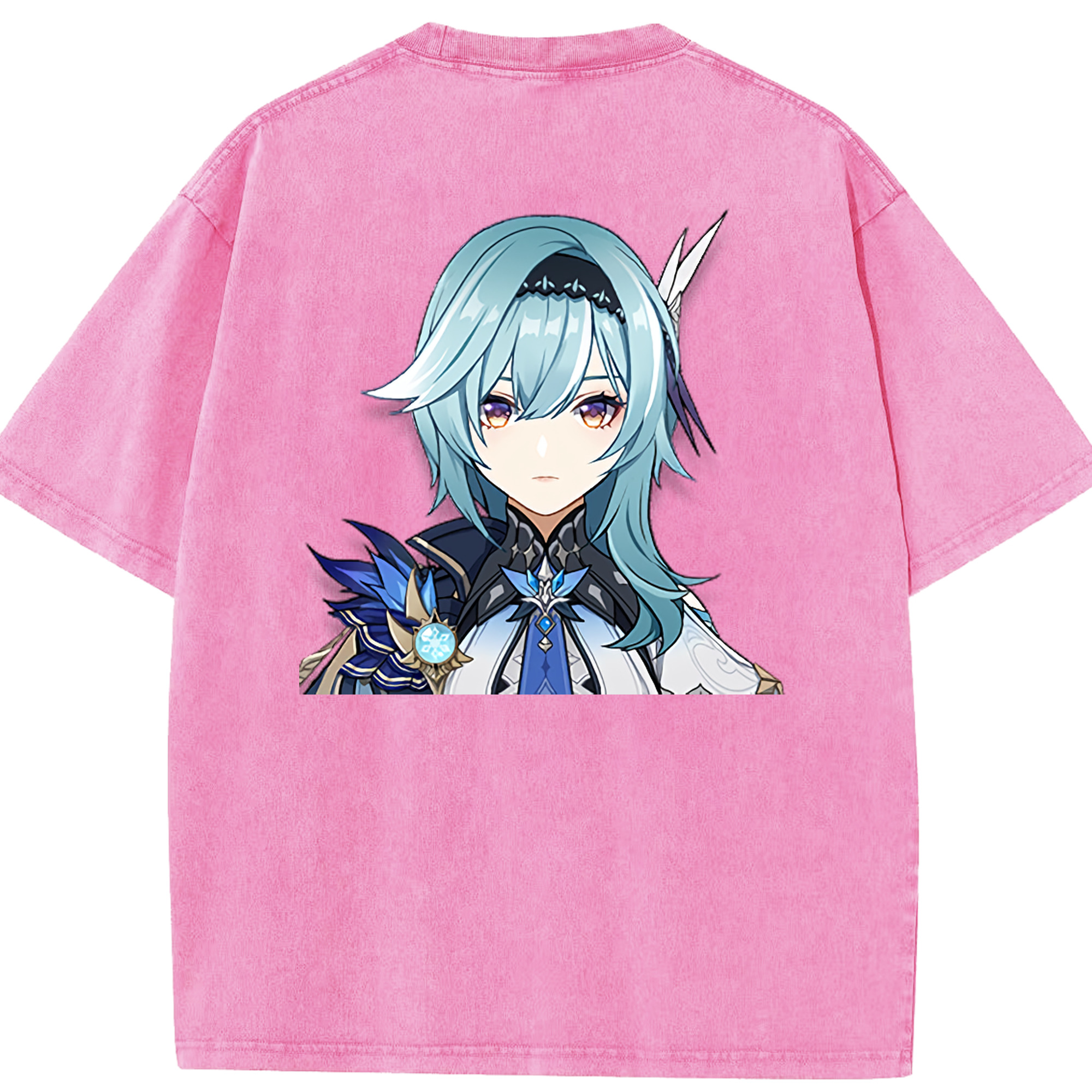 げんし神 优菈 ゆうら genshin Yūra 綿100% ヴィンテージ風 半袖Tシャツ（背面プリント）